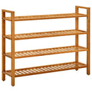 skostativ med 4 hylder 100x27x80 cm massivt egetræ