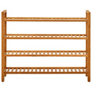 skostativ med 4 hylder 100x27x80 cm massivt egetræ