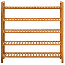 skostativ med 5 hylder 100x27x100 cm massivt egetræ