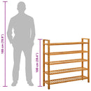 skostativ med 5 hylder 100x27x100 cm massivt egetræ