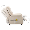 elektrisk massagestol cremefarvet stof