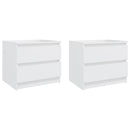 sengeborde 2 stk. 50x39x43,5 cm konstrueret træ hvid