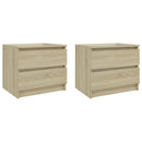 sengeborde 2 stk. 50x39x43,5 cm konstrueret træ sonoma-eg