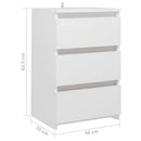 sengebord 40x35x62,5 cm konstrueret træ hvid