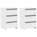 sengebord 2 stk. 40x35x62,5 cm konstrueret træ hvid