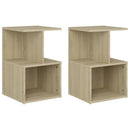 sengeskabe 2 stk. 35x35x55 cm konstrueret træ sonoma-eg