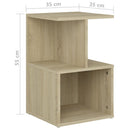 sengeskabe 2 stk. 35x35x55 cm konstrueret træ sonoma-eg
