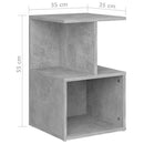 sengeborde 2 stk. 35x35x55 cm konstrueret træ betongrå