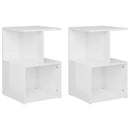 sengeskabe 2 stk. 35x35x55 cm konstrueret træ hvid højglans