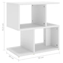 sengebord 50x30x51,5 cm konstrueret træ hvid