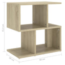 sengeborde 2 stk. 50x30x51,5 cm konstrueret træ sonoma-eg