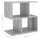sengebord 50x30x51,5 cm konstrueret træ betongrå