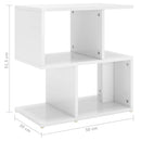 sengebord 50x30x51,5 cm konstrueret træ hvid højglans