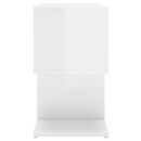 sengeborde 2 stk. 50x30x51,5 cm konstrueret træ hvid højglans