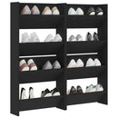væghængt skoskab 4 stk. 60x18x60 cm konstrueret træ sort