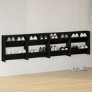 væghængt skoskab 4 stk. 60x18x60 cm konstrueret træ sort