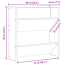 væghængt skoskab 60x18x60 cm konstrueret træ sonoma-eg
