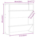 væghængt skoskab 2 stk. 60x18x60 cm konstrueret træ sonoma-eg