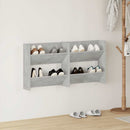 væghængt skoskab 2 stk. 60x18x60 cm konstrueret træ betongrå