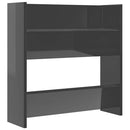 væghængt skoreol 2 stk. 60x18x60cm konstrueret træ grå højglans