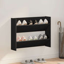 væghængt skoskab 80x18x60 cm konstrueret træ sort