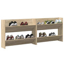 væghængt skoskab 2 stk. 80x18x60 cm konstrueret træ sonoma-eg