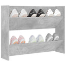 væghængt skoskab 80x18x60 cm konstrueret træ betongrå
