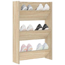 væghængt skoskab 60x18x90 cm spånplade sonoma-eg