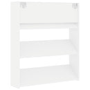 væghængt skoreol 80x18x90 cm konstrueret træ hvid