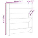 væghængt skoskab 80x18x90 cm spånplade betongrå
