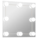 vægspejl med LED-lys firkantet glas