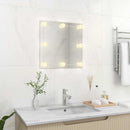 vægspejl med LED-lys firkantet glas