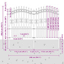 havehegn KAMPEN med spydtop sort 240x150 cm stål