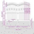 havehegn KAMPEN med spydtop sort 240x175 cm stål