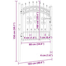 hegnslåge KAMPEN med spydtop sort 103x100 cm stål