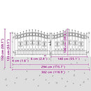 hegnslåge KAMPEN med spydtop sort 302x100 cm stål