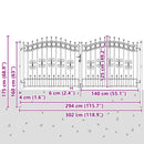 hegnslåge KAMPEN med spydtop sort 302x125 cm stål