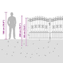 hegnslåge KAMPEN med spydtop sort 302x150 cm stål