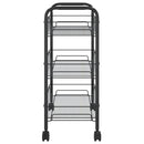 køkkenvogn med 3 hylder 46x26x64 cm jern sort
