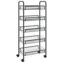 køkkenvogn med 5 hylder 46x26x105 cm jern sort