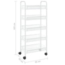 køkkenvogn med 5 hylder 46x26x105 cm jern hvid