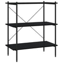 reol med 3 hylder 80x40x92 cm sort