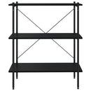 reol med 3 hylder 80x40x92 cm sort