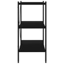 reol med 3 hylder 80x40x92 cm sort