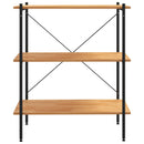 reol med 3 hylder sort og eg 80x40x92 cm