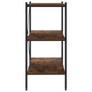 reol med 3 hylder 80x40x92 cm sort og naturfarvet