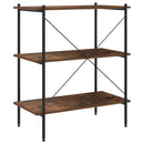 reol med 3 hylder 80x40x92 cm sort og naturfarvet