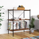 reol med 3 hylder 80x40x92 cm sort og naturfarvet