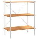 reol med 3 hylder 80x40x92 cm hvid og egetræsfarvet