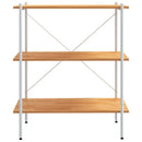 reol med 3 hylder 80x40x92 cm hvid og egetræsfarvet